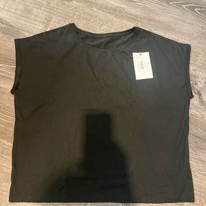 NWT ZYIA Black Shoulder Tee XL